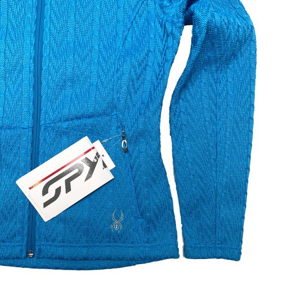 Spyder Hoody Cable Core Zipup - Baby Blue | Med - Picture 5 of 15